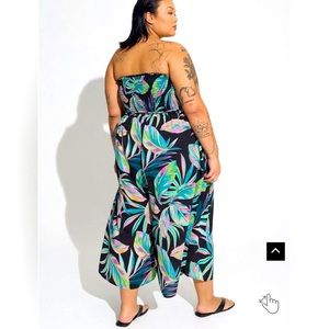 Crepe Midi Smocked Coverup Jumpsuit